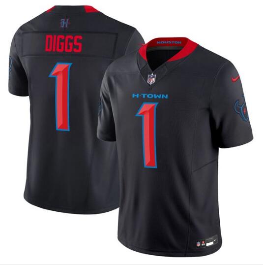 Men's Houston Texans #1 Stefon Diggs Navy 2024 2nd Alternate F.U.S.E Vapor Stitched jersey Men's Houston Texans #1 Stefon Diggs Navy 2024 2nd Alternate F.U.S.E Vapor Stitched jersey